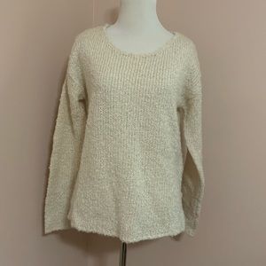 NWT Gap Boucle Boat Soft Ivory Open Knit Sweater S